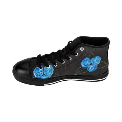 Women's High-top Sneakers  "Blue Carnations"
