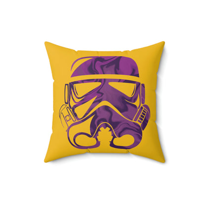 Spun Polyester Square Pillow Case ”Storm Trooper 4 on Yellow”