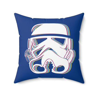 Spun Polyester Square Pillow Case ”Storm Trooper 16 on Dark Blue”