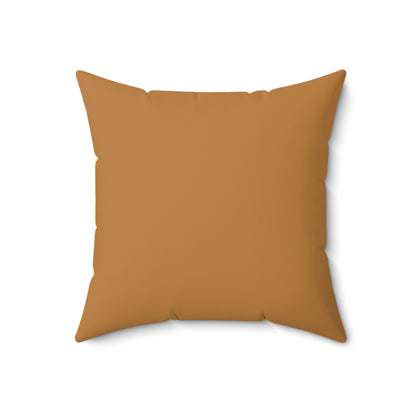 Spun Polyester Square Pillow Case "Hi Hungry I’m Dad on Light Brown”