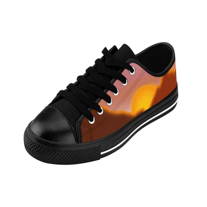 Low Top Men's Sneakers  "Blue Mountain Sunset"