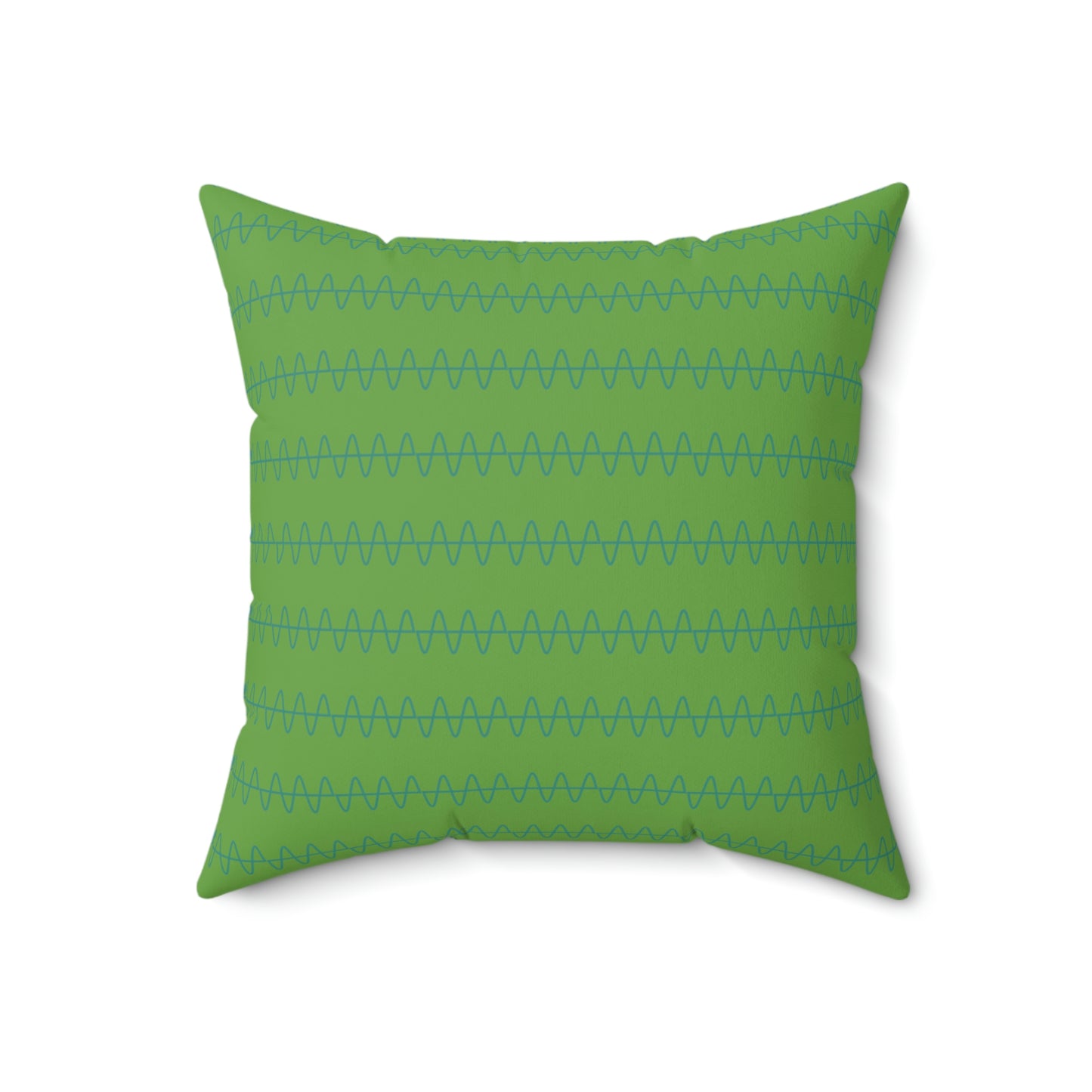 Spun Polyester Square Pillow Case “Snake Line 2.0 on Green”