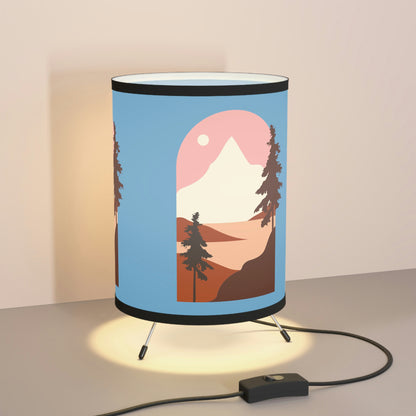 Tripod Lamp with High-Res Printed Shade, US\CA plug “Autumn Mountains”