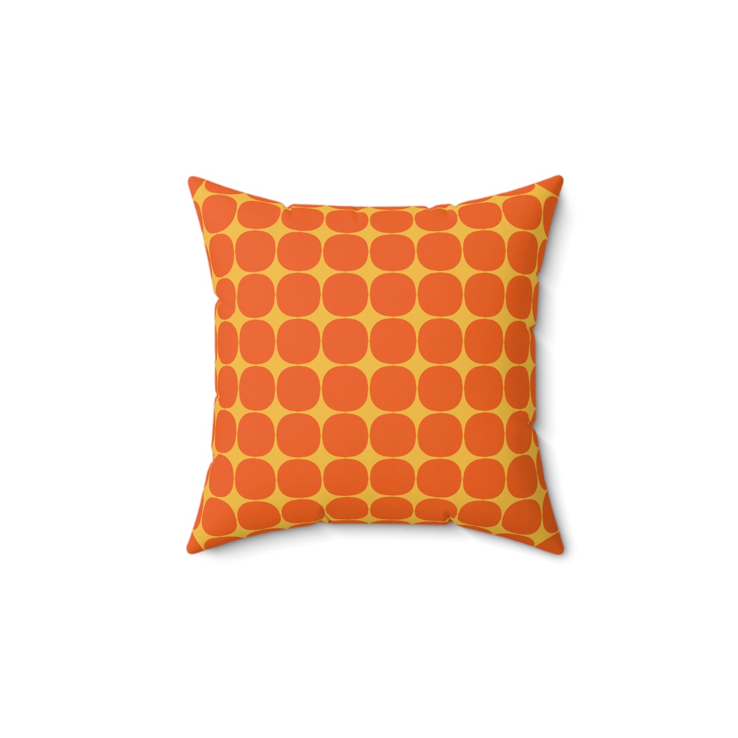 Spun Polyester Square Pillow Case “Rhombus Star on Orange”