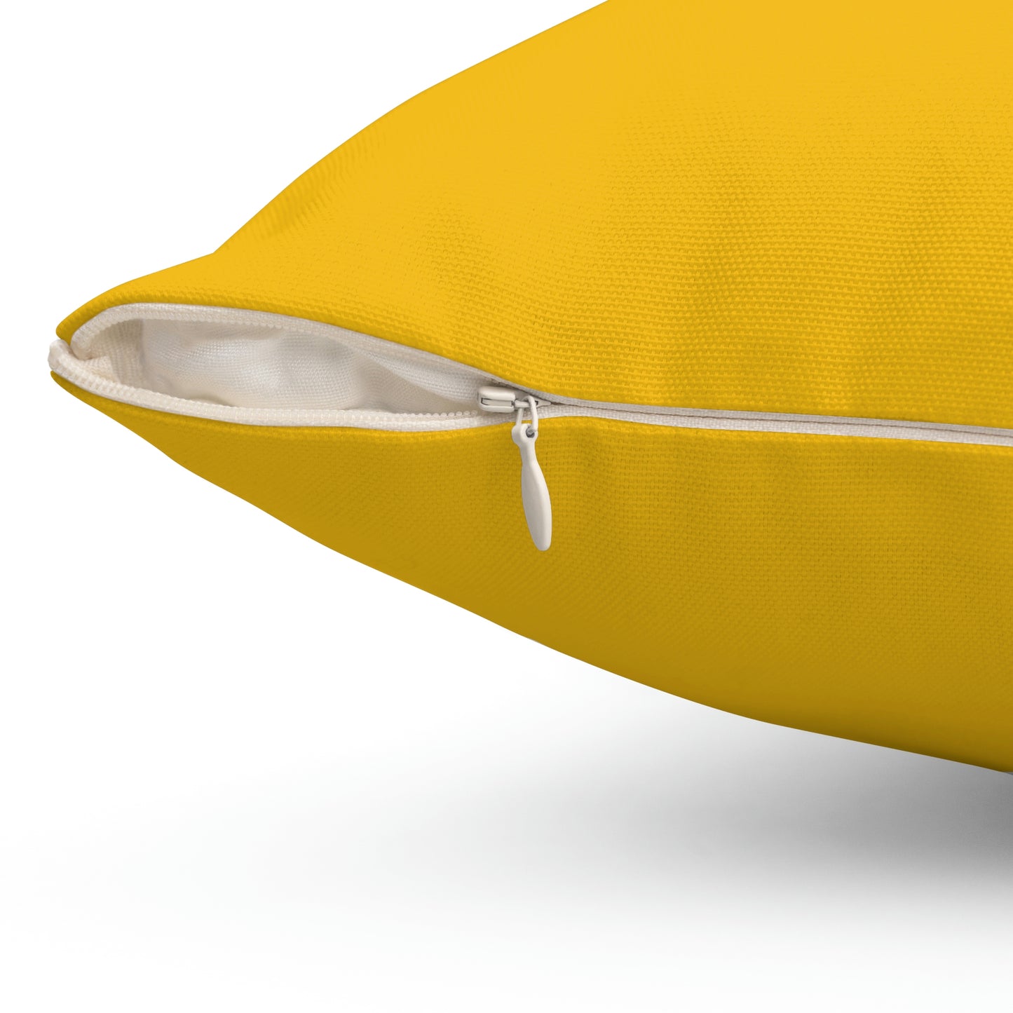 Spun Polyester Square Pillow Case ”Wednesday on Yellow”