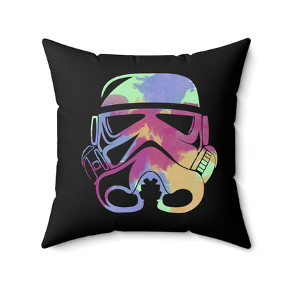 Spun Polyester Square Pillow Case ”Storm Trooper 6 on Black”