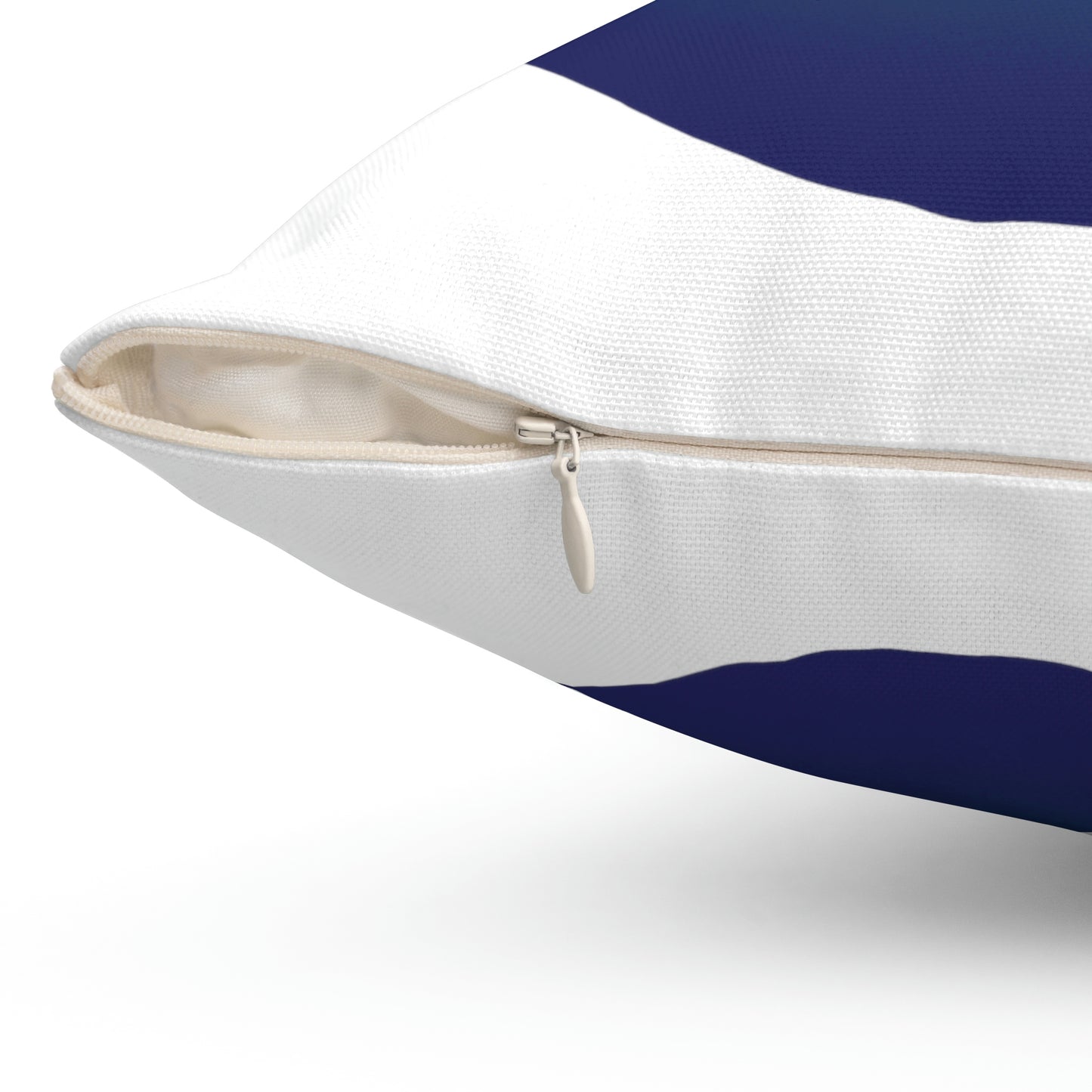 Spun Polyester Square Pillow Case ”Wave on White”