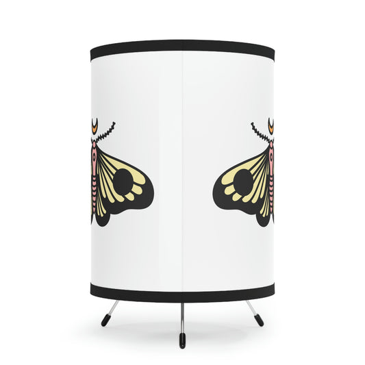 Tripod Lamp with High-Res Printed Shade, US\CA plug “Moth Black”