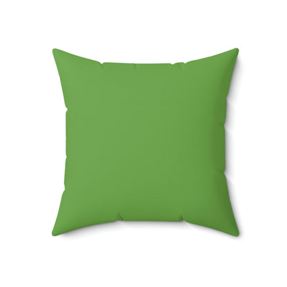 Spun Polyester Square Pillow Case “Moth White on Green”