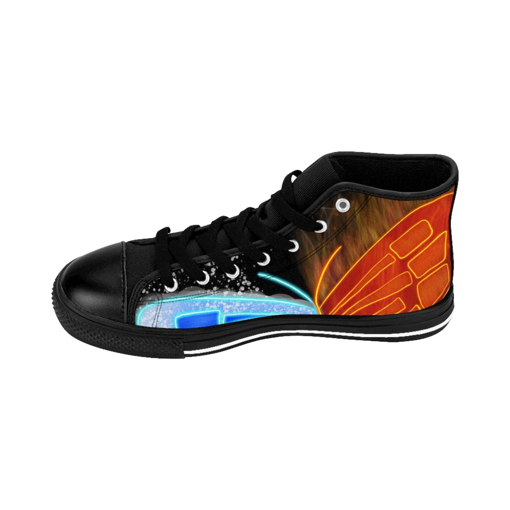 Men's High-top Sneakers  "Fire and Ice Butterfly"