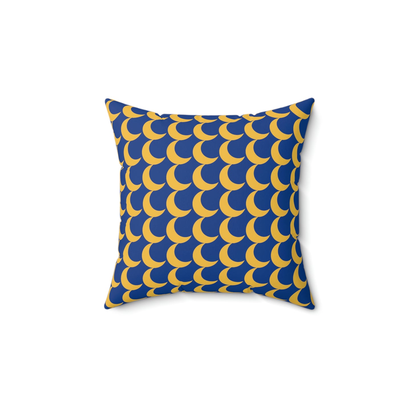 Spun Polyester Square Pillow Case “Crescent Moon on Dark Blue”