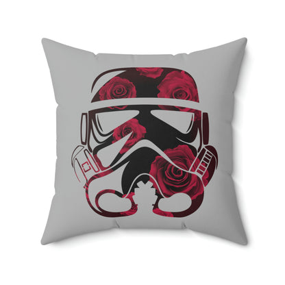 Spun Polyester Square Pillow Case ”Storm Trooper 15 on Light Gray”
