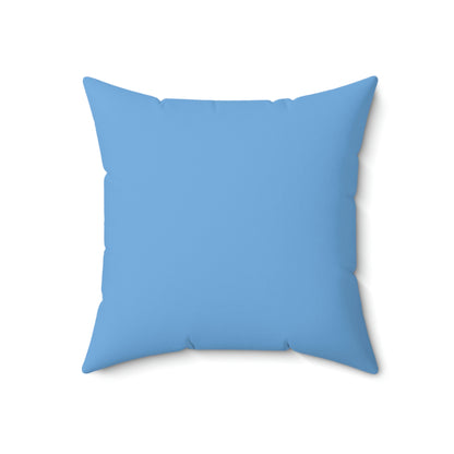 Spun Polyester Square Pillow Case "Mom Hero on Light Blue”