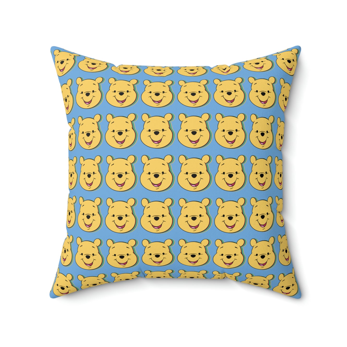 Spun Polyester Square Pillow Case “Trip Pooh on Light Blue”