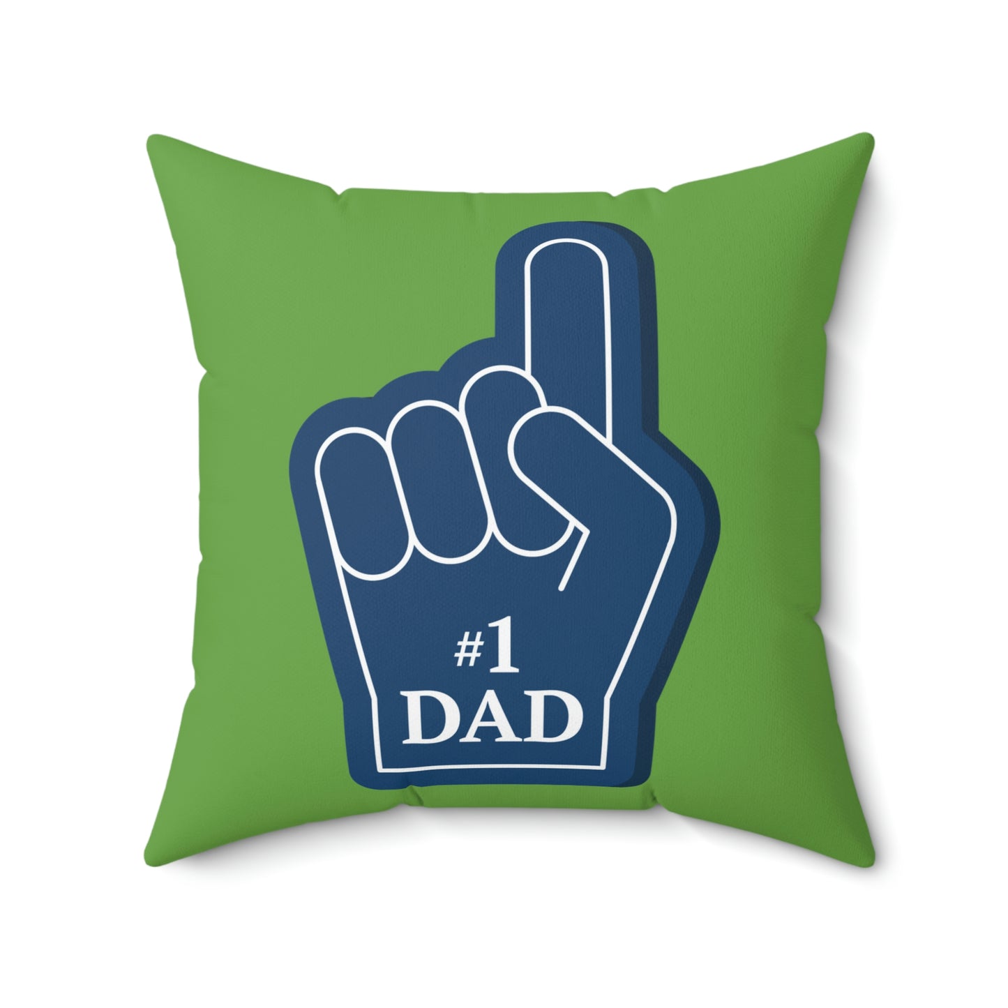 Spun Polyester Square Pillow Case "Number One Dad on Green”