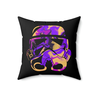 Spun Polyester Square Pillow Case ”Storm Trooper 14 on Black”