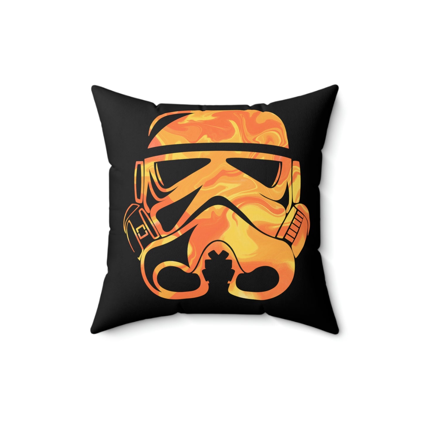 Spun Polyester Square Pillow Case ”Storm Trooper 3 on Black”