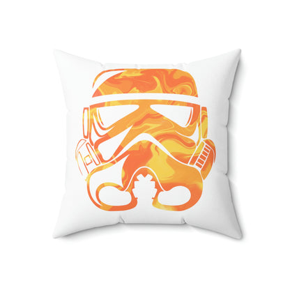 Spun Polyester Square Pillow Case ”Storm Trooper 3 on White”