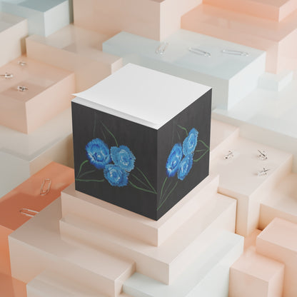 Note Cube  "Blue Carnations"