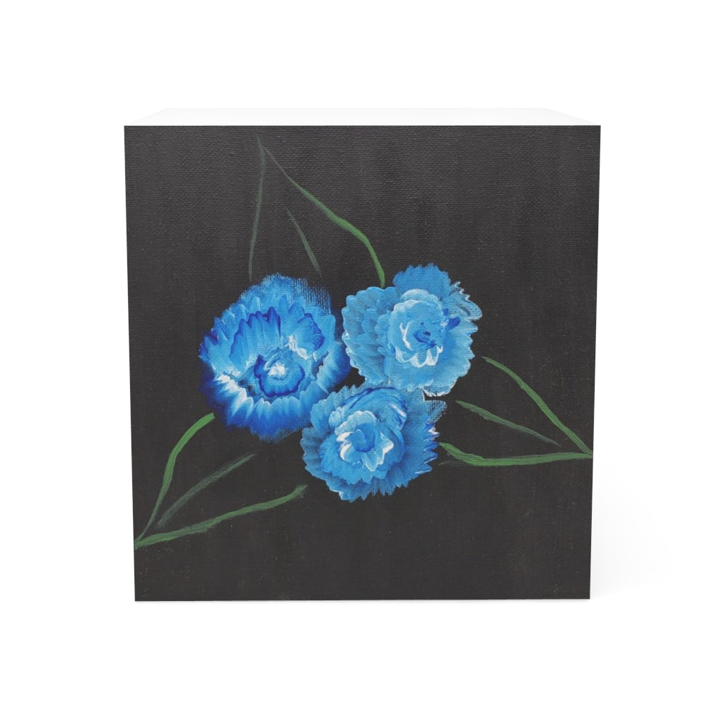 Note Cube  "Blue Carnations"