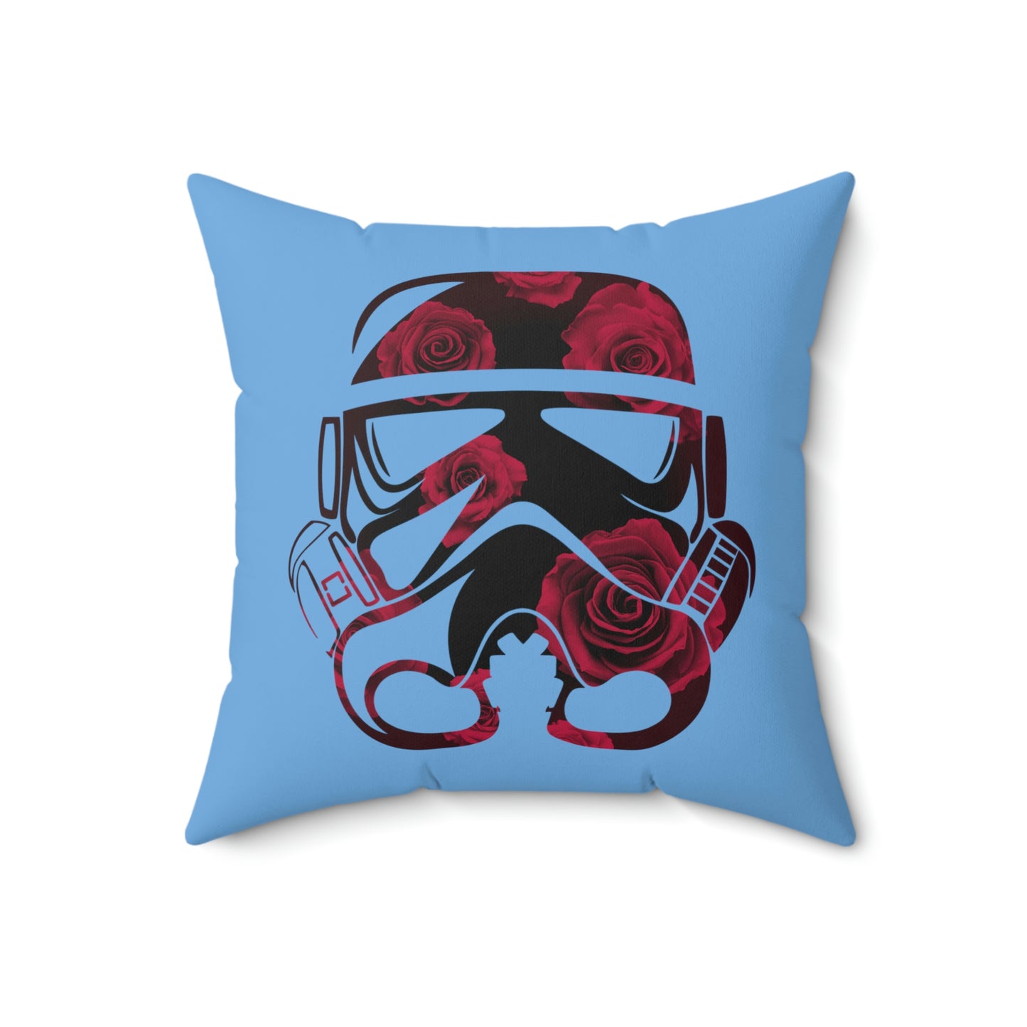 Spun Polyester Square Pillow Case ”Storm Trooper 15 on Light Blue”