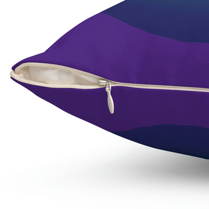 Spun Polyester Square Pillow Case ”Wave on Purple”