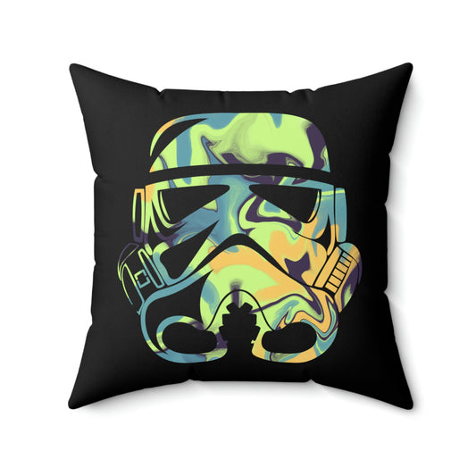 Spun Polyester Square Pillow Case ”Storm Trooper 13 on Black”