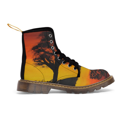 Men's Canvas Boots  "Shadow Tree Sunset"