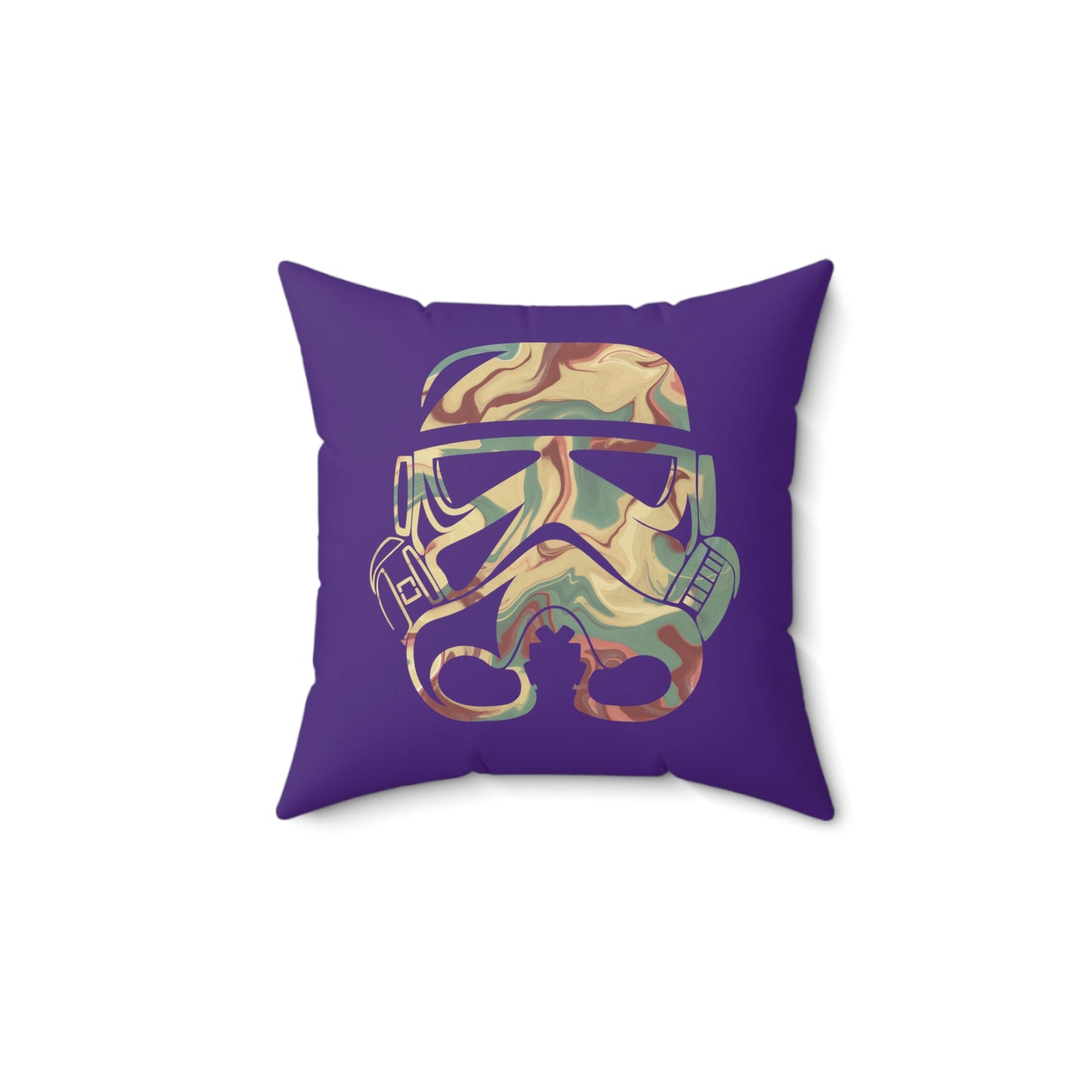 Spun Polyester Square Pillow Case ”Storm Trooper 7 on Purple”