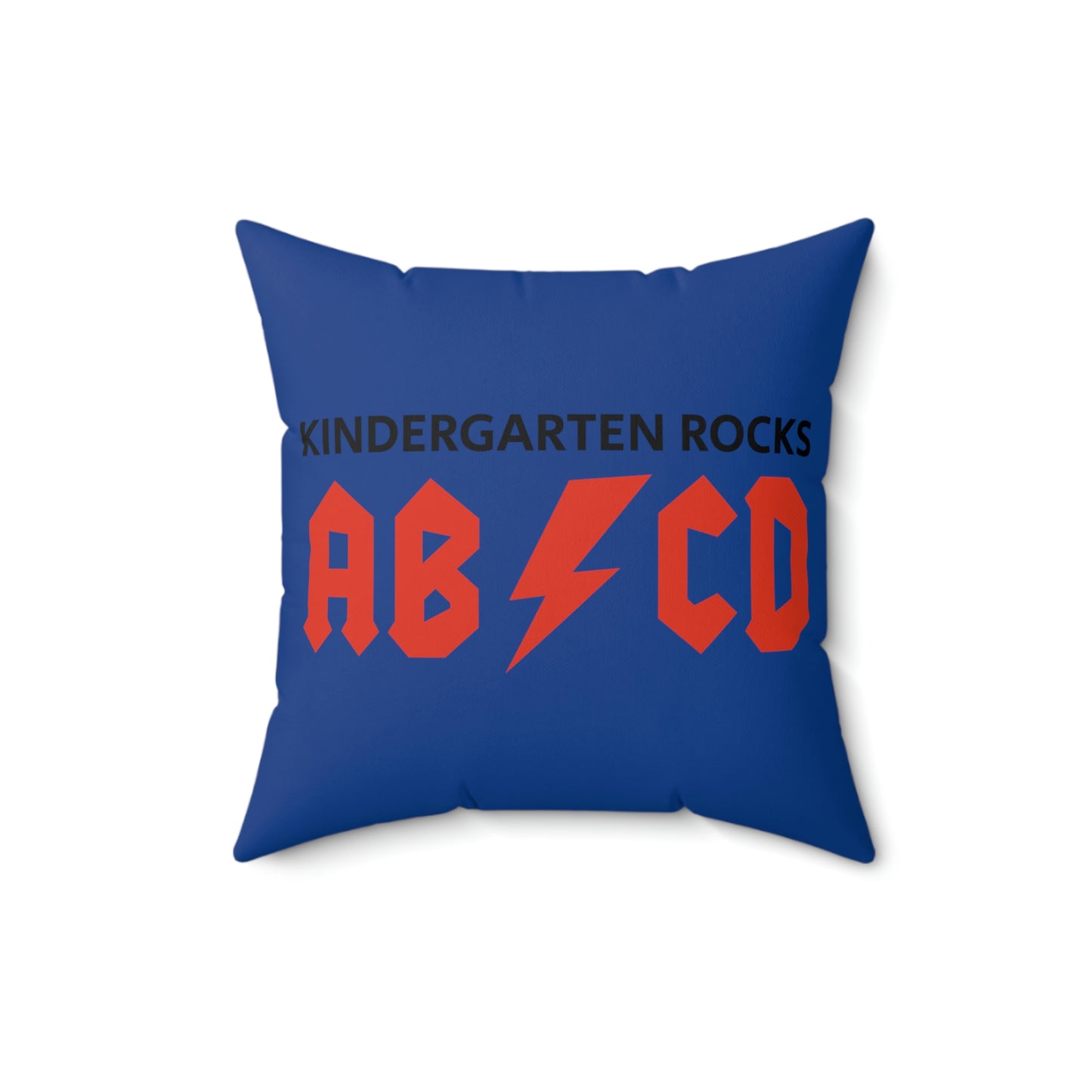Spun Polyester Square Pillow Case “Kindergarten Rocks on Dark Blue”