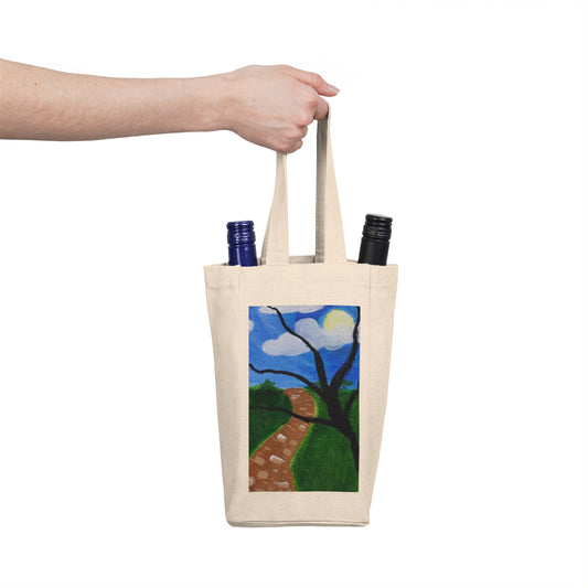 Double Wine Tote Bag  "Clear Path"