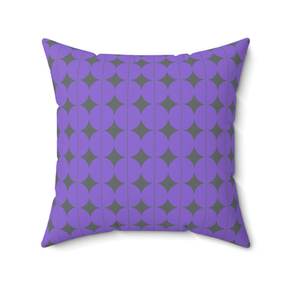 Spun Polyester Square Pillow Case "Purple Semicircle on Dark Gray”