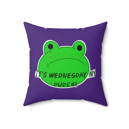 Spun Polyester Square Pillow Case ”Wednesday on Purple”