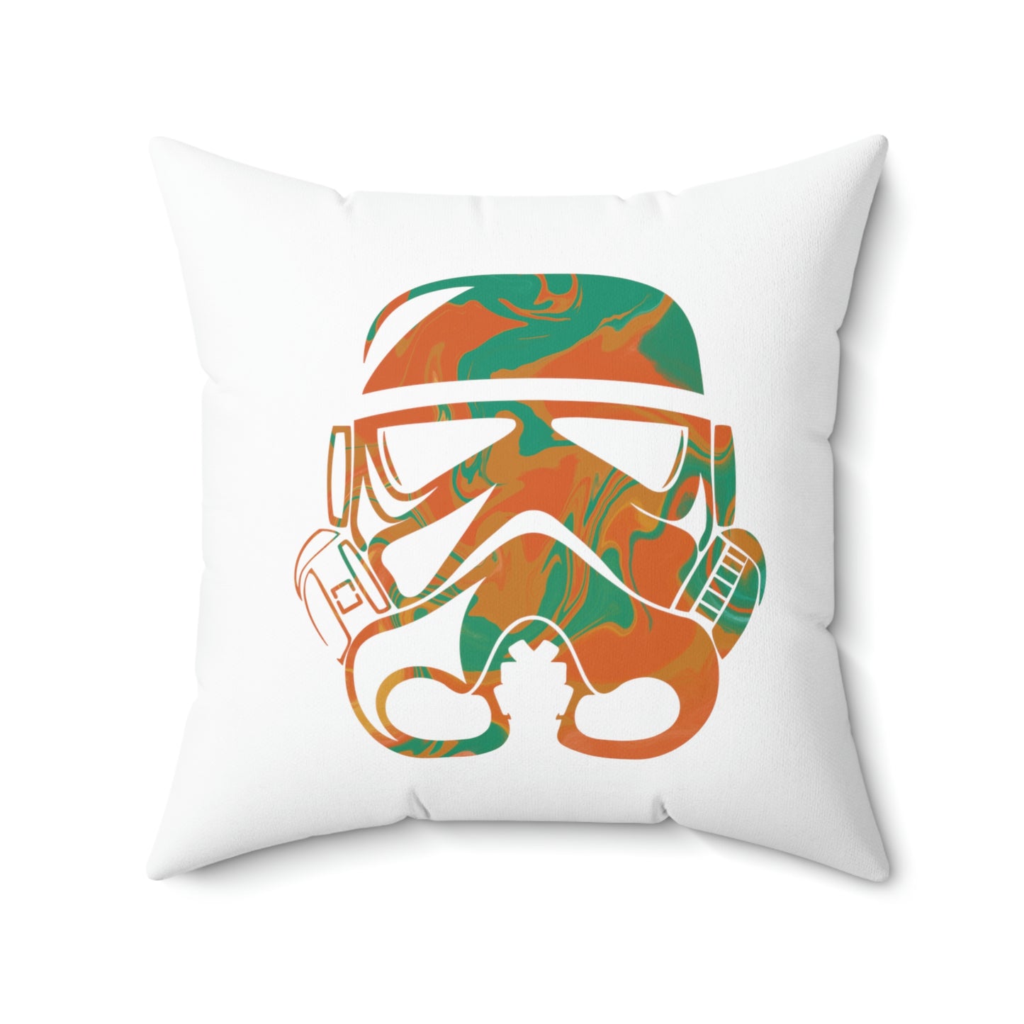 Spun Polyester Square Pillow Case ”Storm Trooper 10 on White”