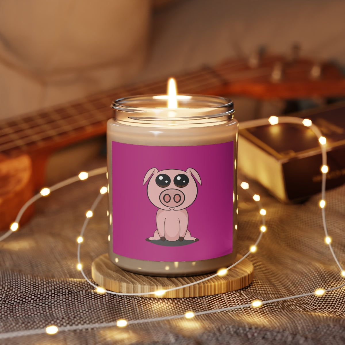 Vegan Soy Coconut Wax Scented Candle, 9oz “Cute Bacon”