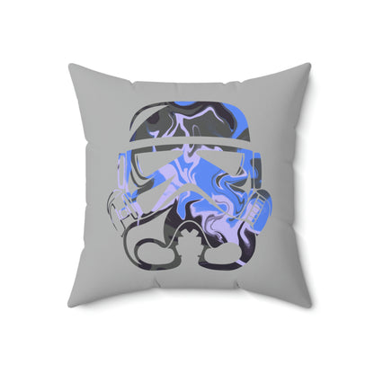 Spun Polyester Square Pillow Case ”Storm Trooper 12 on Light Gray”