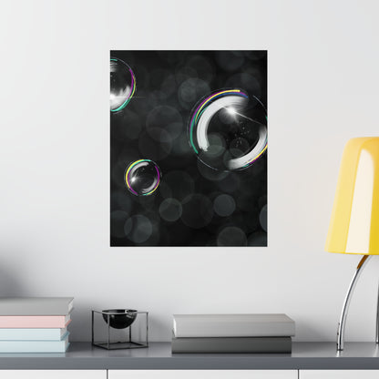 Premium Matte vertical posters  "Iridescent Bubbles"