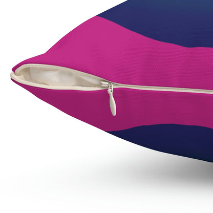 Spun Polyester Square Pillow Case ”Wave on Pink”