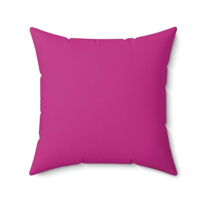 Spun Polyester Square Pillow Case "Cassettes on Pink”