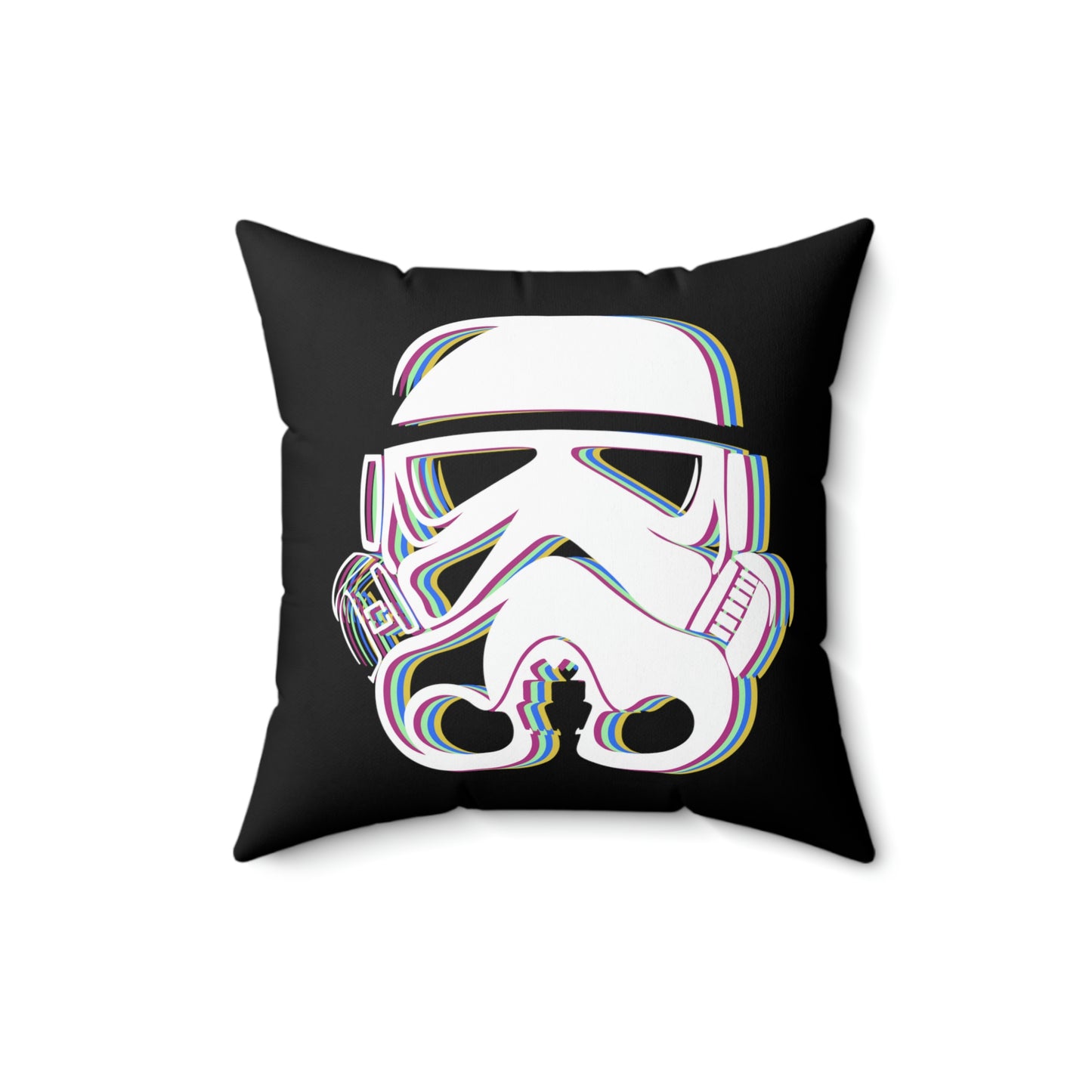 Spun Polyester Square Pillow Case ”Storm Trooper 16 on Black”