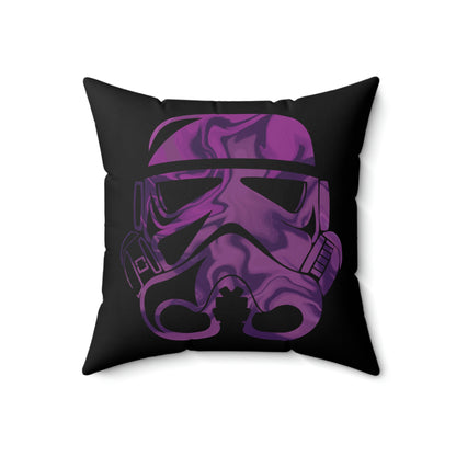 Spun Polyester Square Pillow Case ”Storm Trooper 4 on Black”