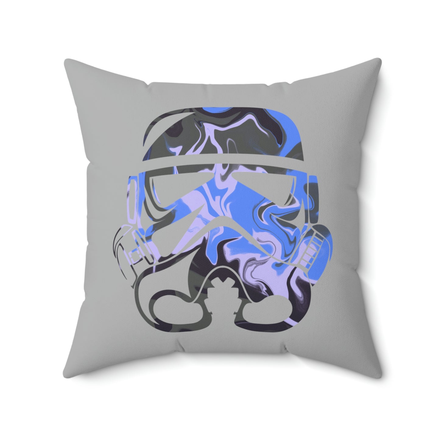 Spun Polyester Square Pillow Case ”Storm Trooper 12 on Light Gray”
