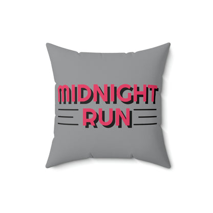 Spun Polyester Square Pillow Case "Midnight Run on Gray”