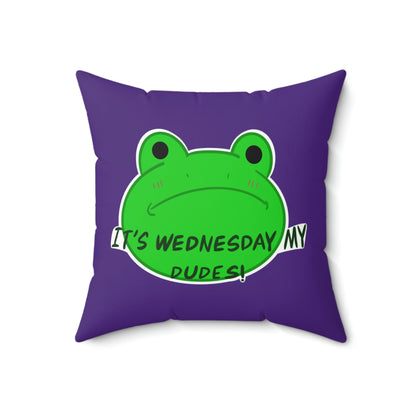 Spun Polyester Square Pillow Case ”Wednesday on Purple”