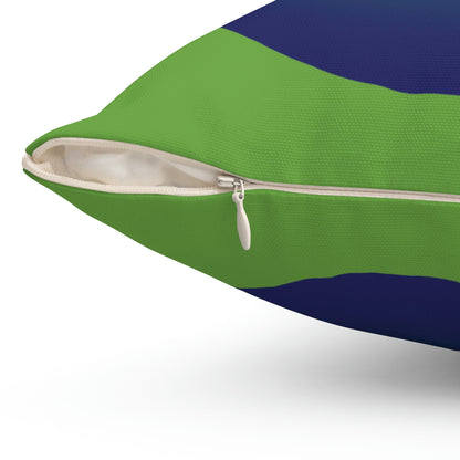 Spun Polyester Square Pillow Case ”Wave on Green”