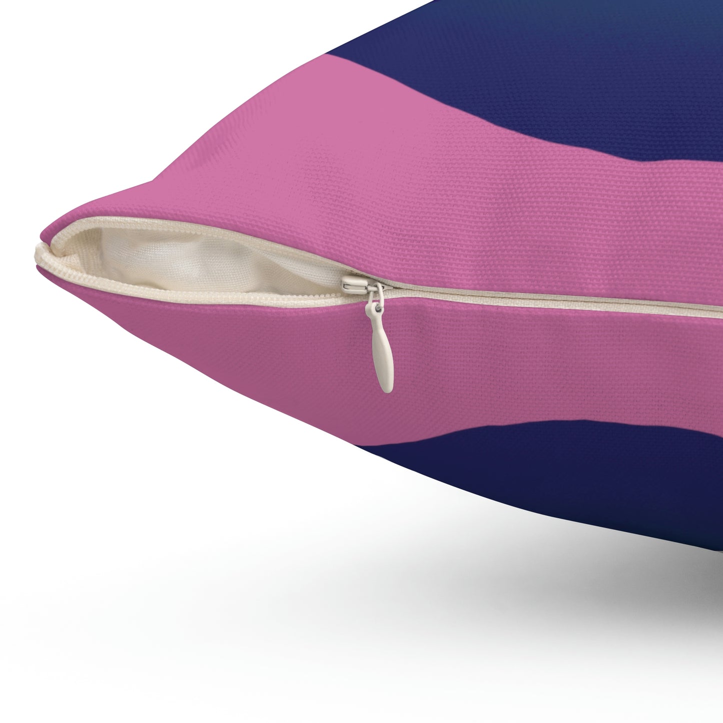 Spun Polyester Square Pillow Case ”Wave on Light Pink”