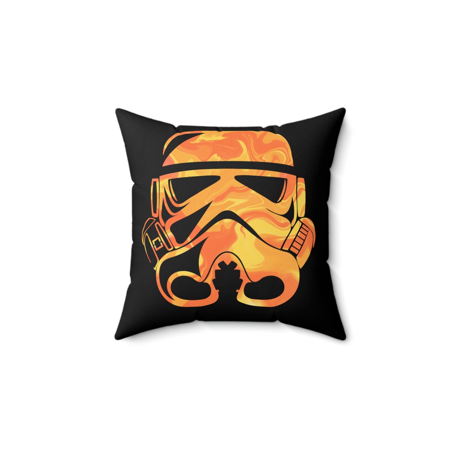 Spun Polyester Square Pillow Case ”Storm Trooper 3 on Black”