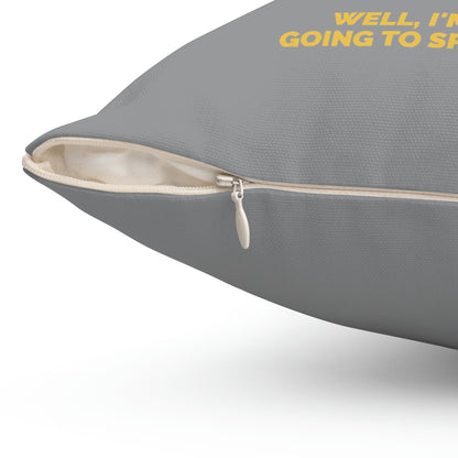 Spun Polyester Square Pillow Case "Butter Humor on Gray”