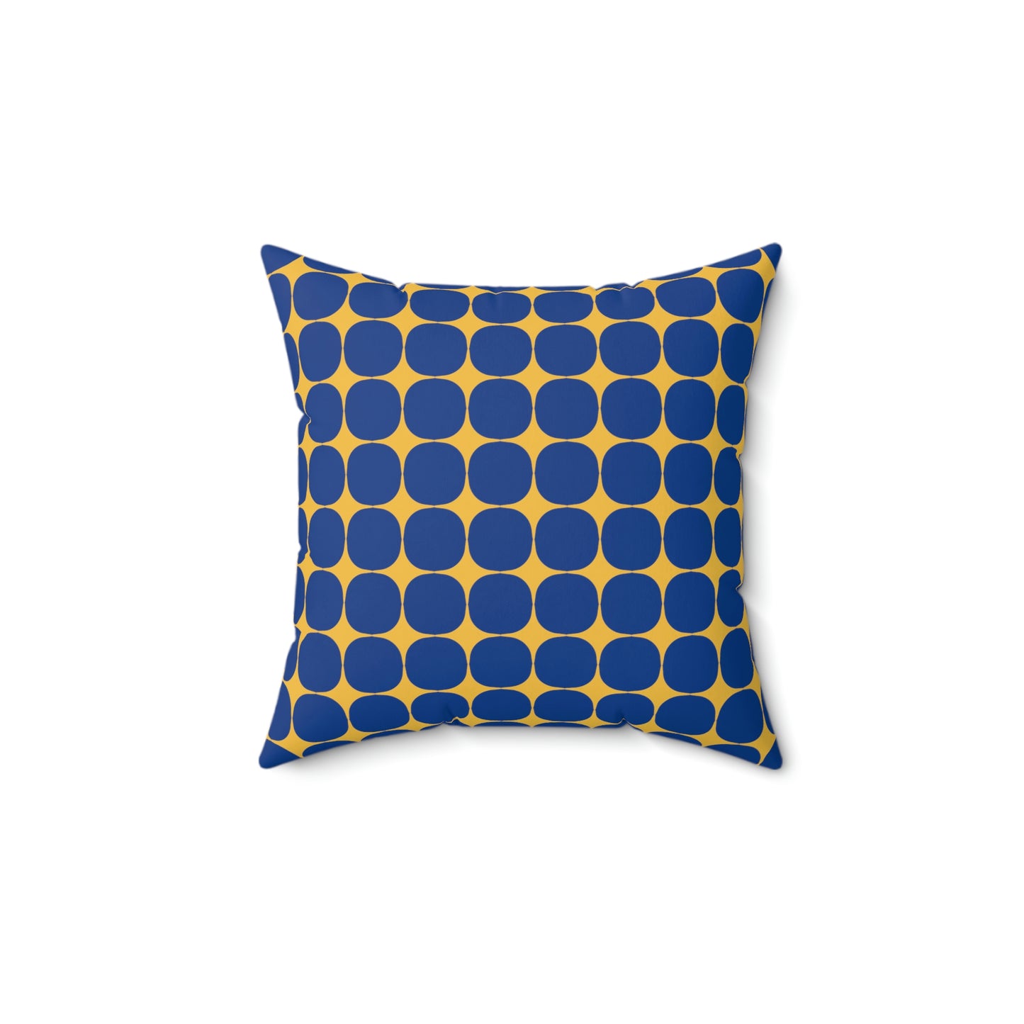 Spun Polyester Square Pillow Case “Rhombus Star on Dark Blue”