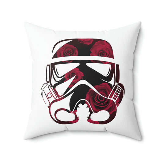 Spun Polyester Square Pillow Case ”Storm Trooper 15 on White”